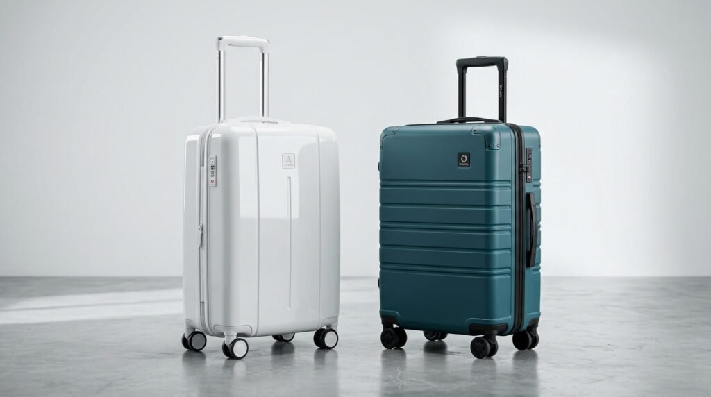 Samsonite Freeform vs Omni PC hardside spinner suitcases side-by-side comparison